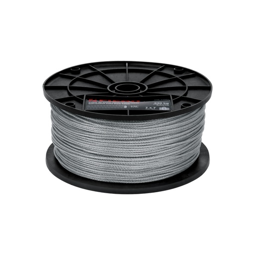 [48796] Metro de cable rígido 3/32' de acero 7x7 hilos, 300 m, FIERO CAB-3/32R3