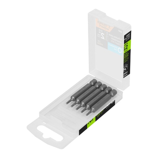 [12697] Estuche con 5 puntas hexagonales de 4 mm largo 2', EXPERT PUDE-7204