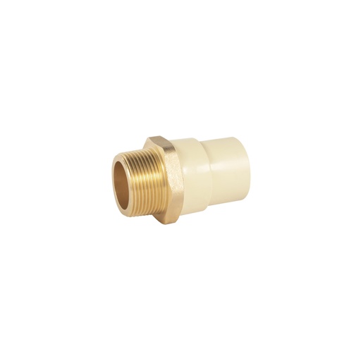 [48959] Adaptador macho de CPVC 1-1/4' con inserto y tuerca de latón CPVC-654