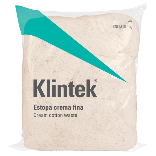 [57001] Bolsa de 1 kg de estopa extra fina, color crema, KLINTEK ESTO-1C
