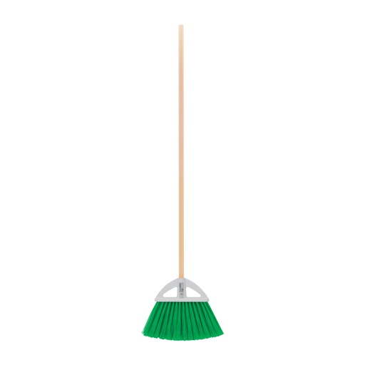 [57052] Escoba grande tipo abanico, cerdas de PVC, bastón de madera ES-250A