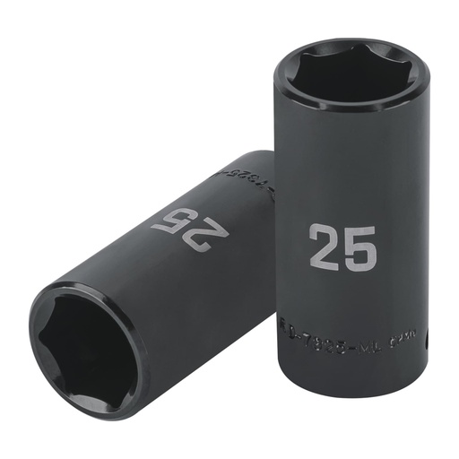 [100924] Dado largo impacto de 25 mm, 6 puntas, cuadro 1/2', TRUPER D-7325-ML