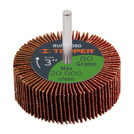 [13042] Rueda flap de 3', grano 80, TRUPER RUFLA-380