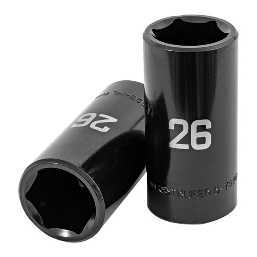 [100925] Dado largo impacto de 26 mm, 6 puntas, cuadro 1/2', TRUPER D-7326-ML