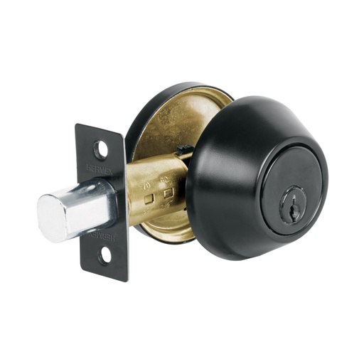 [26066] Cerrojo llave-llave, negro mate, llave tradicional, BASIC CERO-62P