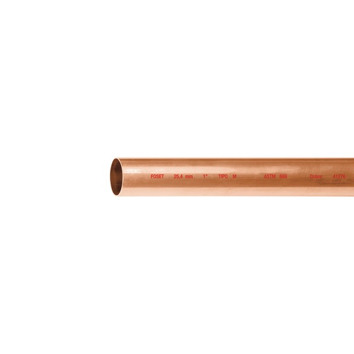 [41276] Tubo rígido de cobre 1' tipo 'M', 3m, 2.0kg, FOSET CC-003M