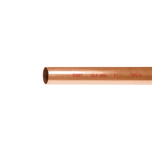 [48153] Tubo rígido de cobre 1' tipo 'N', 3m, 1.4kg, FOSET CC-003N