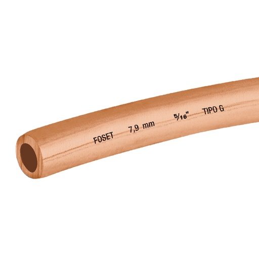 [48156] Tubo flexible de cobre 5/16', rollo de 15m, 2.3kg, FOSET CC-002F