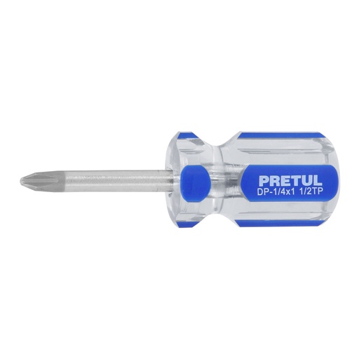 [21476] Desarmador de cruz 1/4 x 1-1/2' mango de PVC, PRETUL DP-1/4X1-1/2TP
