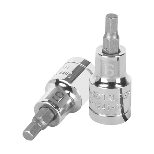 [13281] Dado punta hexagonal de 6 mm, cuadro 1/2', TRUPER D-1241-6M