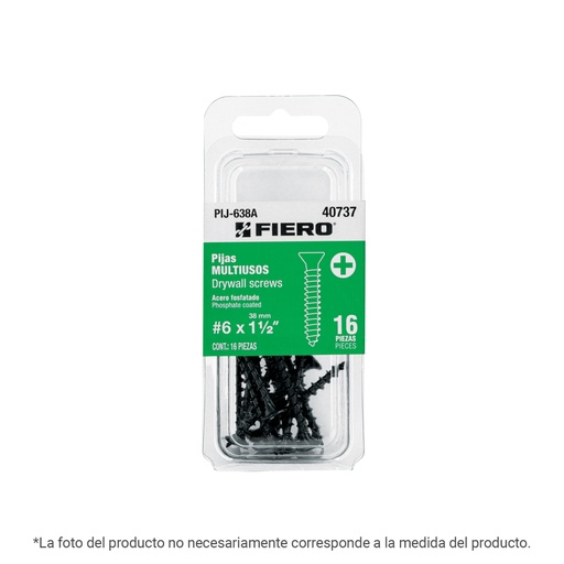 [40777] Blíster 20 pijas #6 x 1' cabeza plana phillips multiusos PIJ-625A
