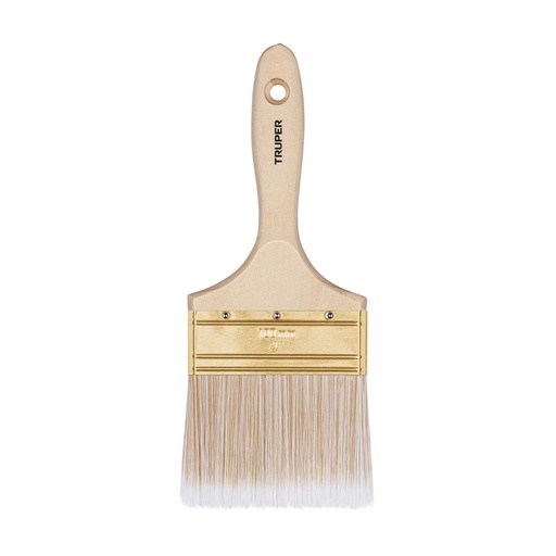 [13347] Brocha cerdas sintéticas 4' corte recto, mango de madera BRT-4S