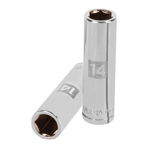 [13354] Dado largo de 14 mm, 6 puntas, cuadro 1/2', TRUPER D-1214-ML
