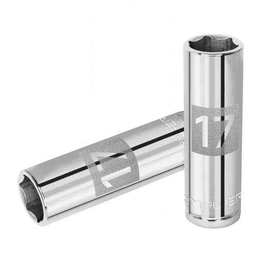 [13357] Dado largo de 17 mm, 6 puntas, cuadro 1/2', TRUPER D-1217-ML
