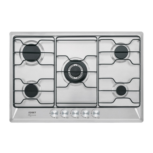 [45507] Parrilla gas empotrable 75 cm, 5 quemadores, esmalte, FOSET PAE-5F