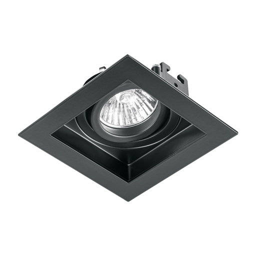 [49548] Luminario empotrable con 1 spot dirigible, negro, VOLTECK EMP-711S