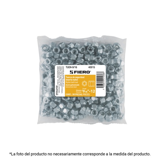 [40913] Bolsa con 60 tuercas de seguridad, 7/16' , FIERO TUEN-7/16