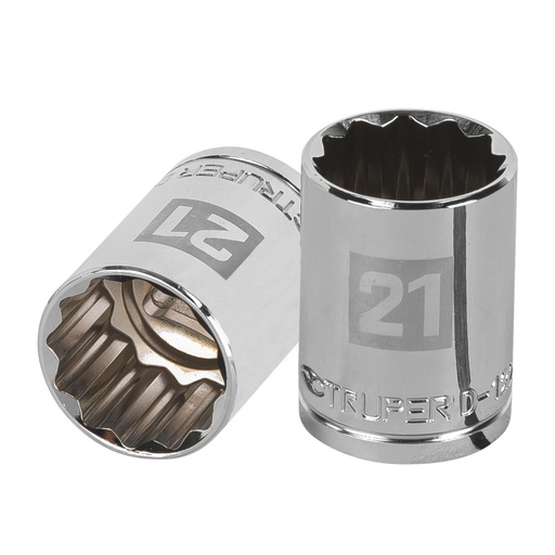 [13535] Dado de 21 mm, 12 puntas, cuadro 1/2', TRUPER D-1221-EM