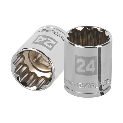[13538] Dado de 24 mm, 12 puntas, cuadro 1/2', TRUPER D-1224-EM