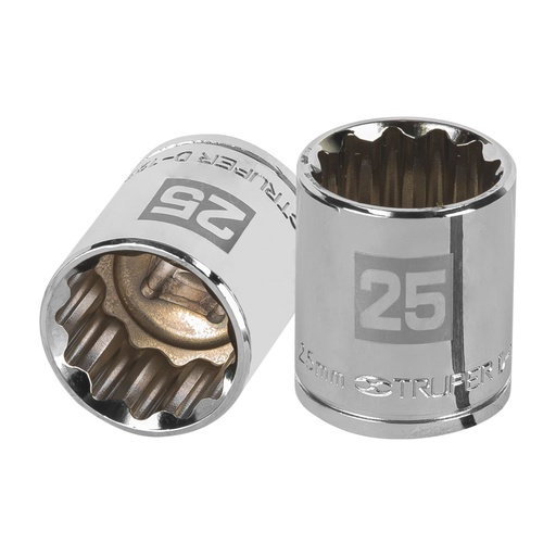 [13539] Dado de 25 mm, 12 puntas, cuadro 1/2', TRUPER D-1225-EM