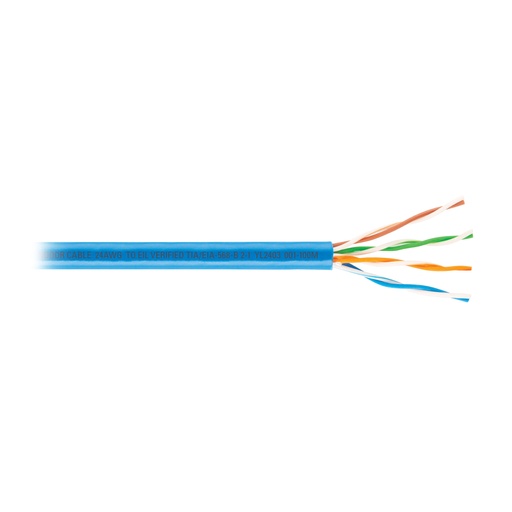[47399] Metro de cable UTP CAT5E, Bobina de 100m, azul, VOLTECK CBR-51A