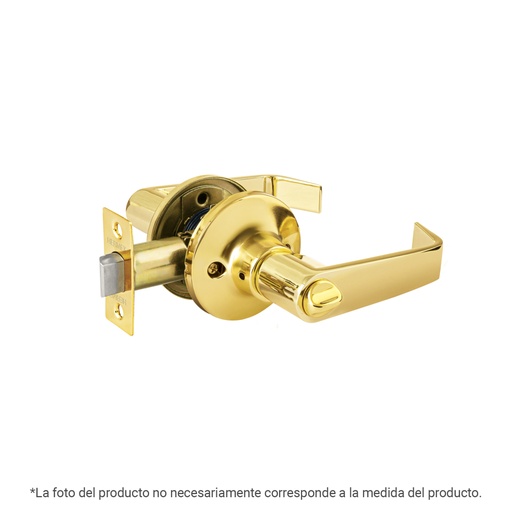 [47421] Cerradura manija 'Siena' p/recámara, latón brillante, HERMEX CEMA-11R