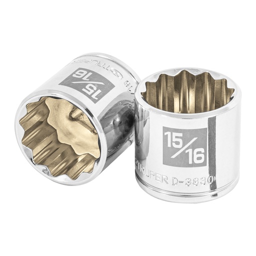 [13591] Dado de 15/16', 12 puntas, cuadro 3/8', TRUPER D-3830
