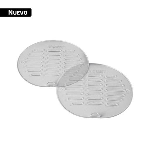 [40052] Juego 2 tapas transparentes de PVC para coladera 5', FOSET TAPA-5T