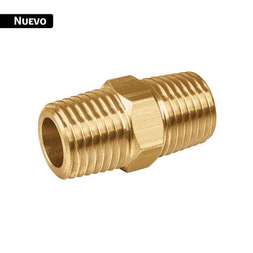 [43898] Niple unión NPT de latón, 1/4' con tuerca hexagonal, FOSET CLG-668