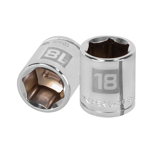 [13682] Dado de 18 mm, 6 puntas, cuadro 3/8', TRUPER D-3818-HM