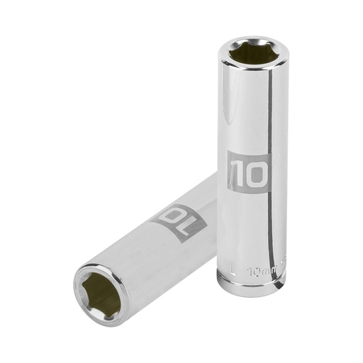 [13770] Dado largo de 10 mm, 6 puntas, cuadro 3/8', TRUPER D-3810-HM-L