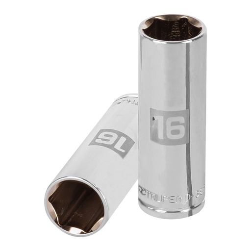 [13776] Dado largo de 16 mm, 6 puntas, cuadro 3/8', TRUPER D-3816-HM-L