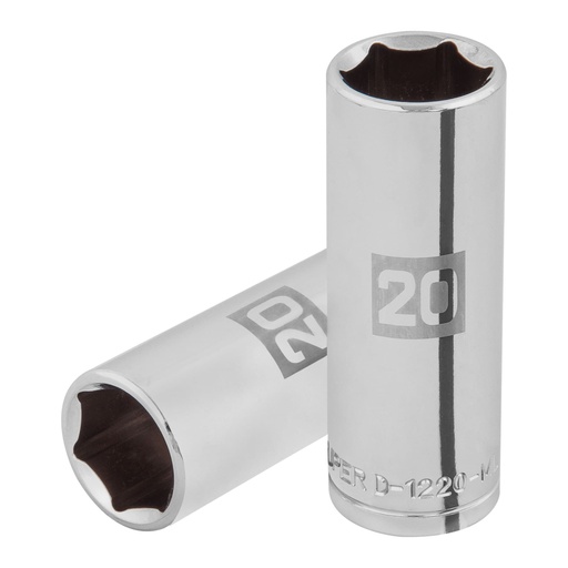 [101008] Dado largo de 20 mm, 6 puntas, cuadro 1/2', TRUPER D-1220-ML