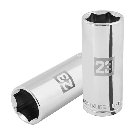 [101011] Dado largo de 23 mm, 6 puntas, cuadro 1/2', TRUPER D-1223-ML