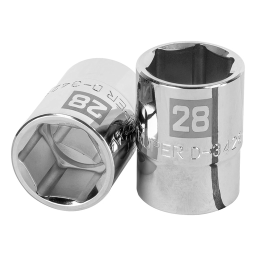 [14977] Dado de 28 mm, 6 puntas, cuadro 3/4', TRUPER D-3428-M