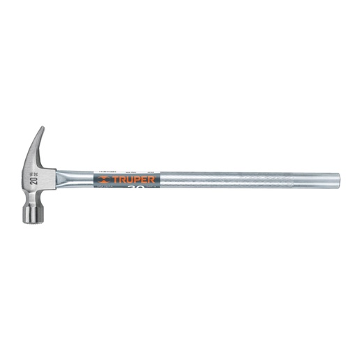 [16704] Martillo tubular pulido 20oz cara fresada, uña recta, TRUPER MTR-20F