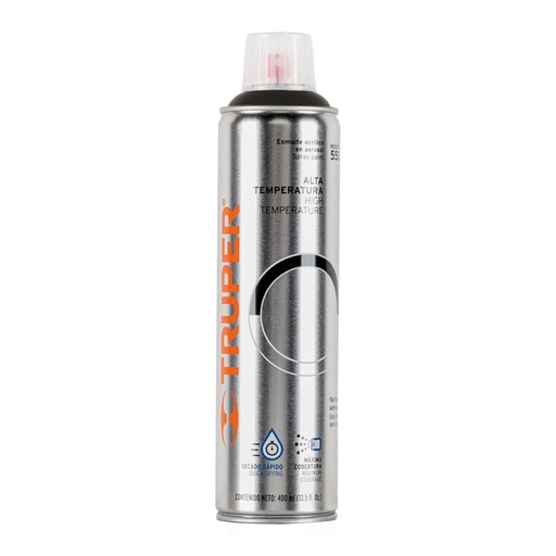[18070] Pintura aerosol alta temperatura negro bote esbelto 400 ml PA-ALTE-N