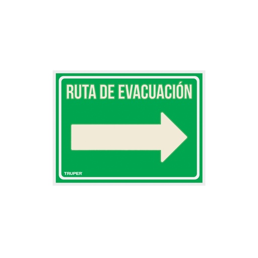 [18368] Letrero de señalización 'RUTA EVACUACIÓN DERECHA',21 x 28 cm LIN-05