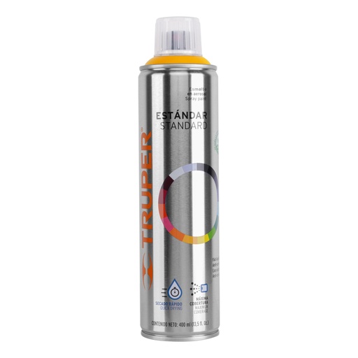 [19042] Pintura aerosol amarillo, bote esbelto 400 ml, TRUPER PA-AM