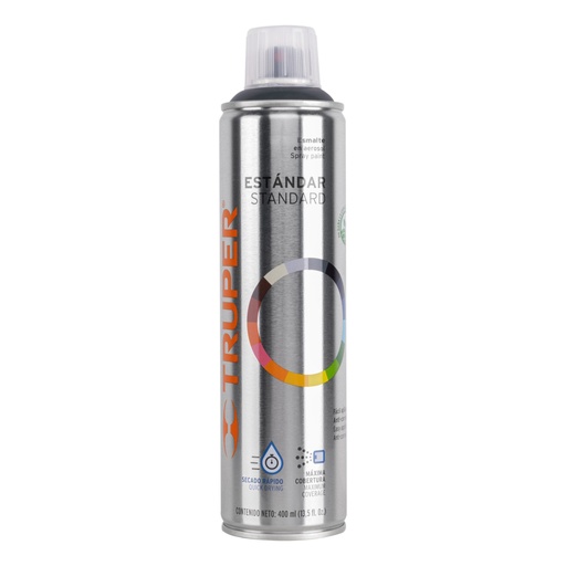 [19044] Pintura aerosol gris oscuro, bote esbelto 400 ml, TRUPER PA-GO