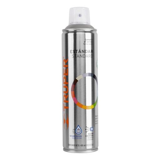 [19045] Pintura aerosol gris claro, bote esbelto 400 ml, TRUPER PA-GC