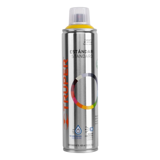 [19049] Pintura aerosol amarillo canario, bote esbelto 400 ml,TRUPER PA-AC