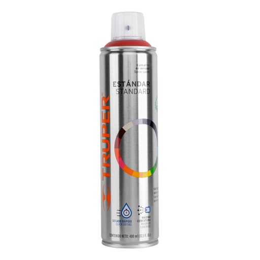 [19055] Pintura aerosol rojo primario, bote esbelto 400 ml, TRUPER PAP-RO