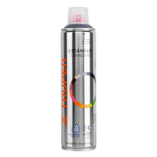[19056] Pintura aerosol gris primario, bote esbelto 400 ml, TRUPER PAP-GR