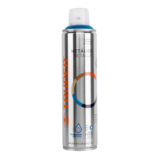 [19060] Pintura aerosol azul metálico, bote esbelto 400 ml, TRUPER PAM-AZ