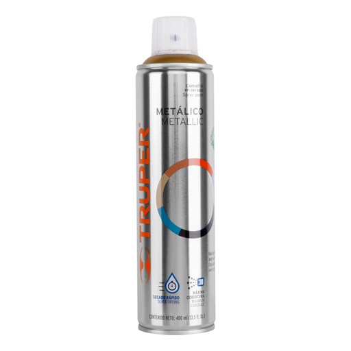 [19066] Pintura aerosol oro metálico, bote esbelto 400 ml, TRUPER PAM-OR