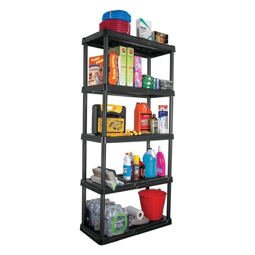 [20614] Estante plástico 5 repisas capacidad 35kg, 92x43x185, PRETUL EST-5P