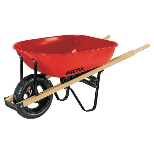 [20623] Carretilla 5.5ft3 roja,imponchable, bastidores madera,PRETUL CAP-5WFFR