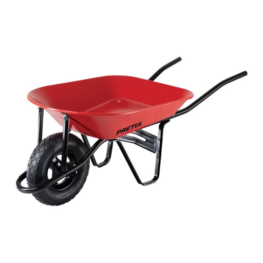 [20628] Carretilla 4 ft3 roja, neumática, bastidor tubular, PRETUL CAP-40NB