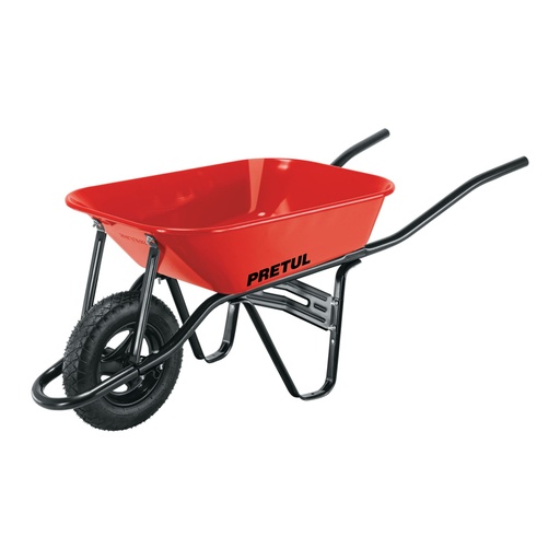 [20675] Carretilla 3.5 ft3 roja, angosta ,neumática, tubular, PRETUL CAP-35NB